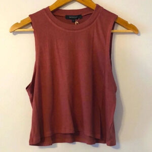 Olivaceous Ribbed Sleeveless Crop Top